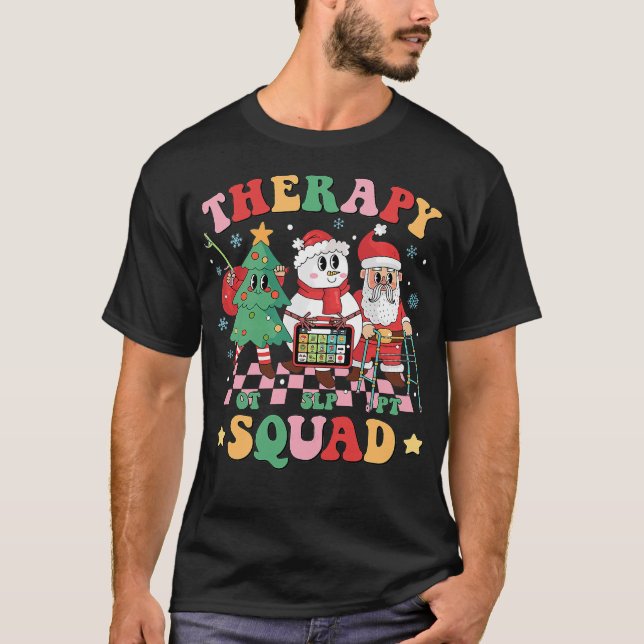 Terapy Squad SLP OT PT Terapi T Shirt (Framsida)