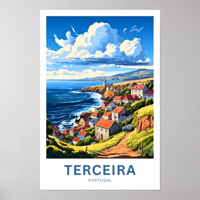Terceira Portugal Travel Skriv ut Poster (Framsidan)