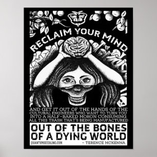 Terence Mckenna Quote - Återkalla ditt sinne Poster
