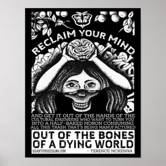Terence Mckenna Quote - Återkalla ditt sinne Poster