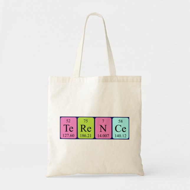 Terence Periodisk bord namn tote bag Tygkasse (Framsidan)