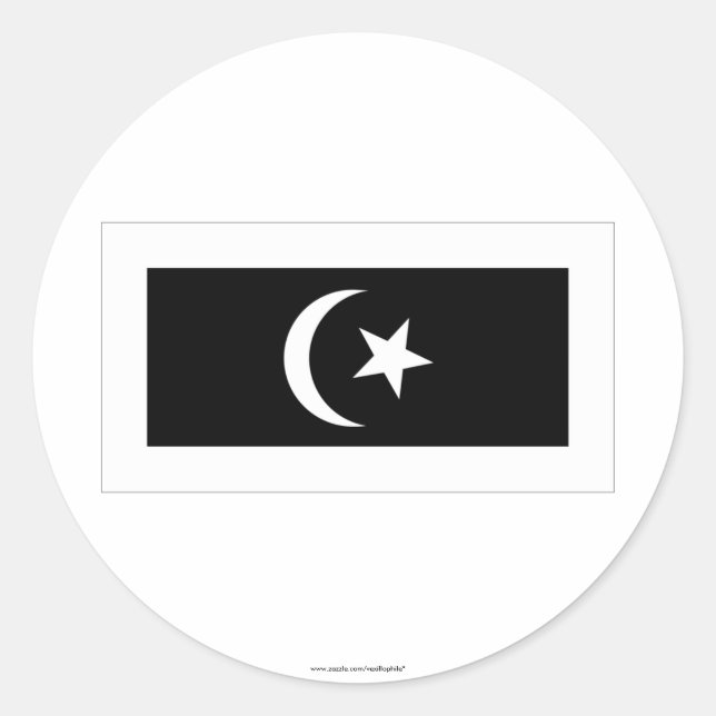 Terengganu flagga runt klistermärke (Framsida)