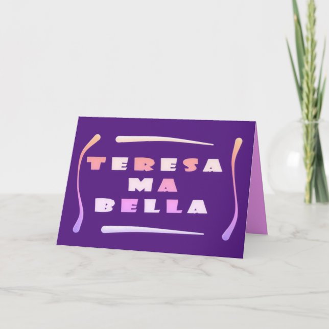 Teresa Bella tillverkad av hennes blandade färger  Kort (Framsida)