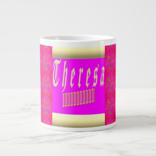 Teresa-design chockerande rosa och guld kaffe mugg jumbo mugg
