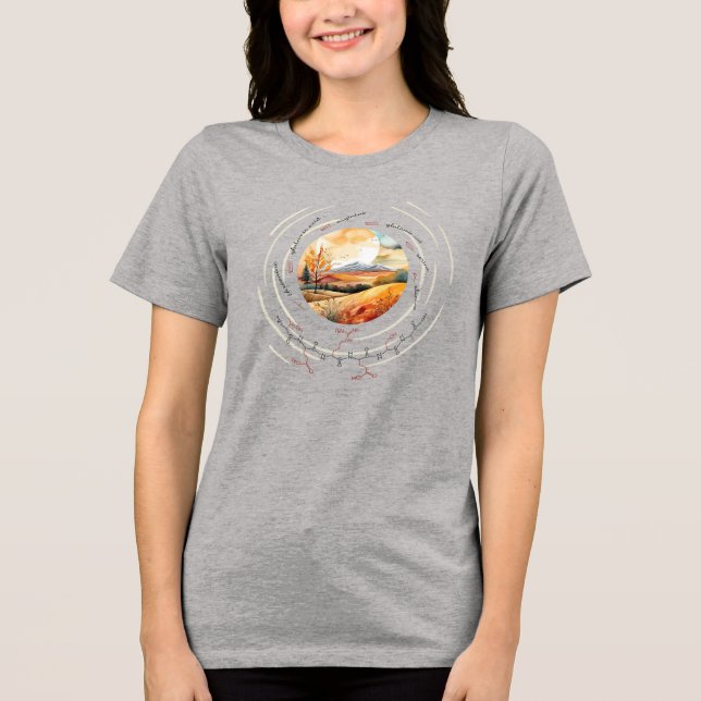 TERESA peptid, Måne3 w/ anpassningsbar text, ljus T Shirt (Framsida)