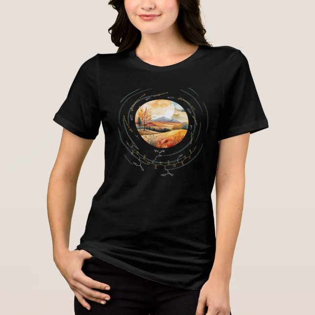 TERESA-peptid, Moon3 med anpassad text, mörk  T Shirt (Framsida)
