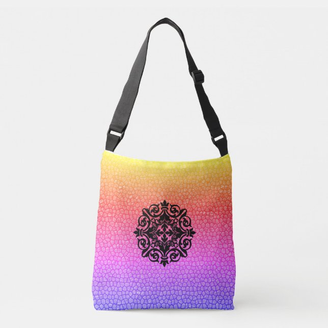 Teresas fjäll för regnbågedraken hänger lös axelväska (Framsida)