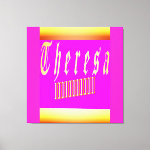Teresdesign chockerande rosa och guld poster metal canvastryck