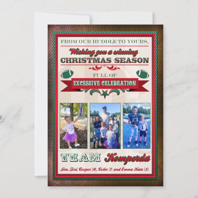 Teri K anpassat fotbolls inbjudan jul (Framsida)