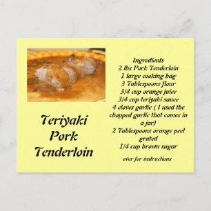 Teriyaki Gris Tenderloin Vykort
