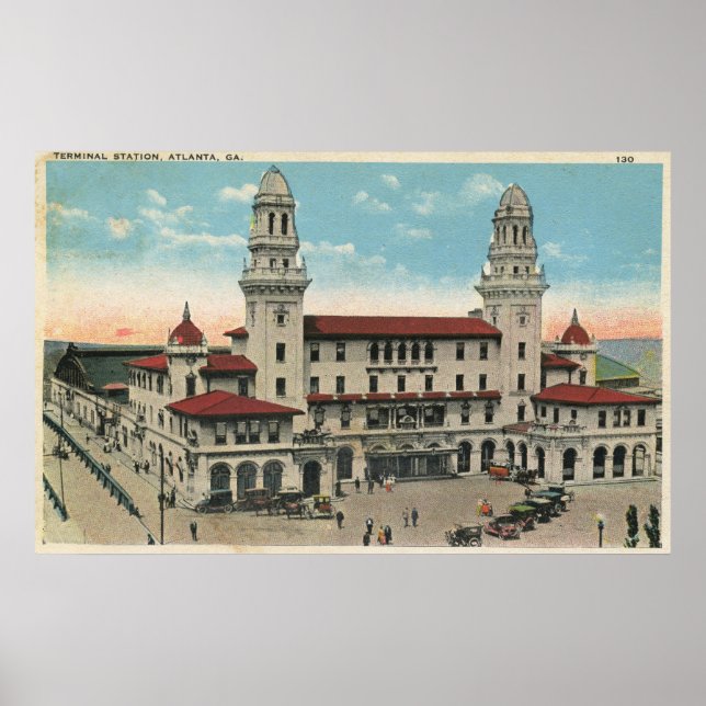 Terminal Tåg Station, Atlanta 1923 Vintage Poster (Framsidan)