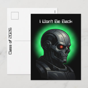 Terminator Skalle Examenklass 2026 Grafik Helg Vykort