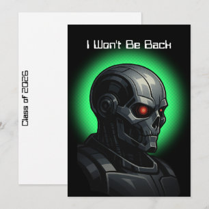 Terminator Skalle Examenklass 2026 Grafik Julkort