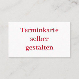 Terminkarte Vorlage Tidsbeställning Kort