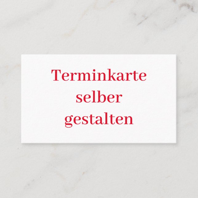 Terminkarte Vorlage Tidsbeställning Kort (Framsida)