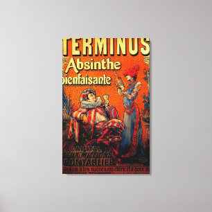 Terminus Absinthe Vintage PosterEurope Canvastryck