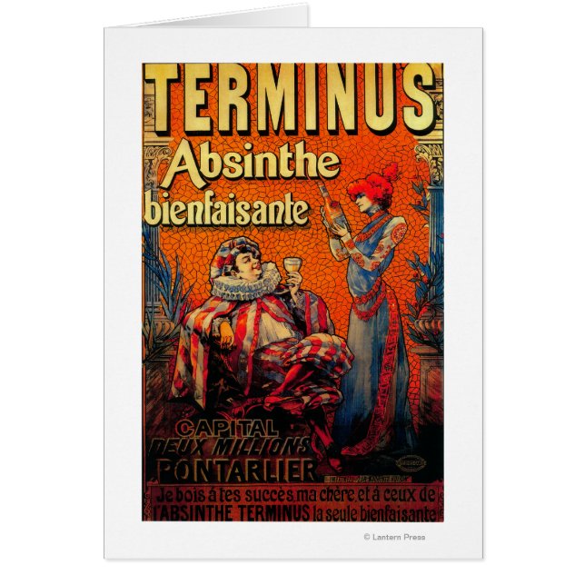Terminus Absinthe Vintage PosterEurope Hälsningskort (Framsidan)