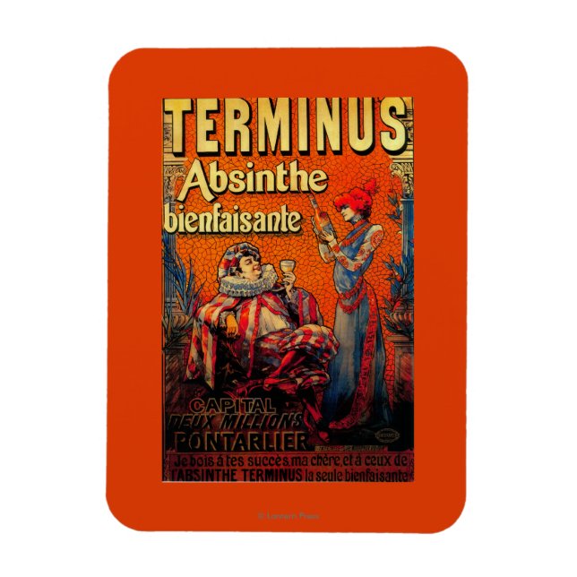 Terminus Absinthe Vintage PosterEurope Magnet (Vertikal)