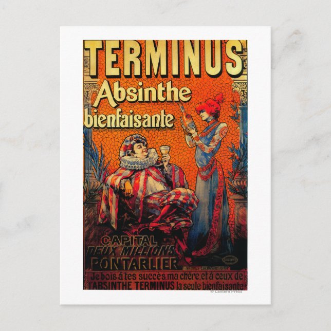 Terminus Absinthe Vintage PosterEurope Vykort (Framsida)