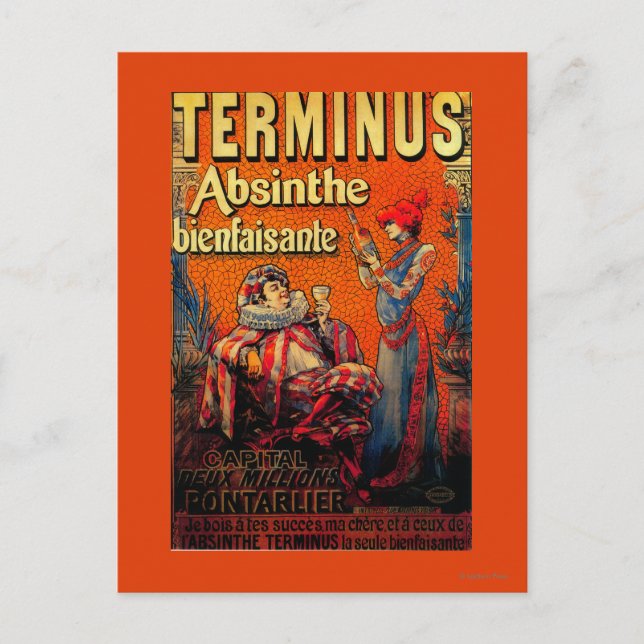 Terminus Absinthe Vintage PosterEurope Vykort (Framsida)