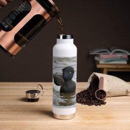 Termisk flaska och bild av handjur tuftad anka