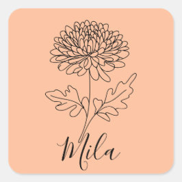 Termisk tumbler fyrkantigt klistermärke