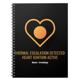 Termisk upptrappning upptäckt Heart Ignition Aktiv Anteckningsbok