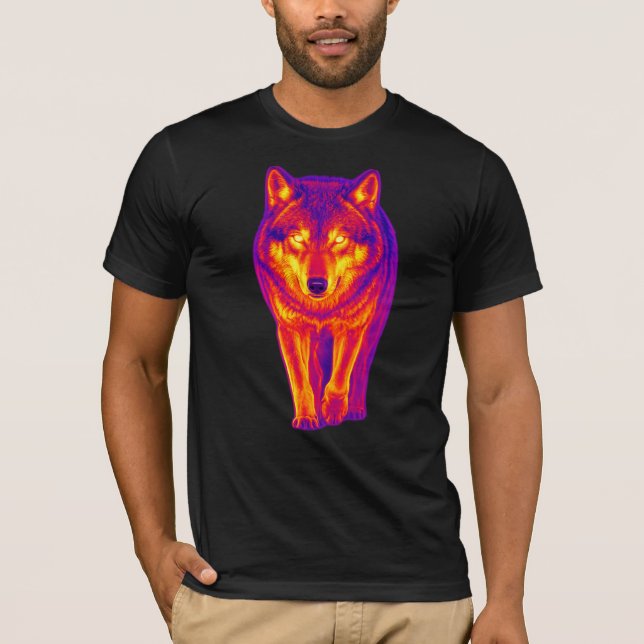 Termisk Varg Värmevision Konst T Shirt (Framsida)