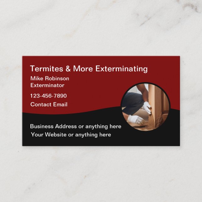 Termites Extermination Pest Control Visitkort (Framsida)