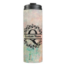 Termo Q Floral Monogram Letter