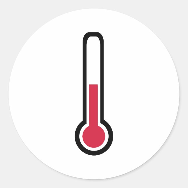 Termometer Runt Klistermärke (Framsida)