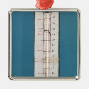 Termometer surmounted med en phrygian hätta julgransprydnad metall