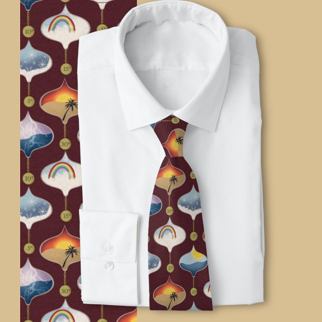 Termometeravtryck i Galileo Slips (Novelty tie for storm chasers, scientists and meteorologists )