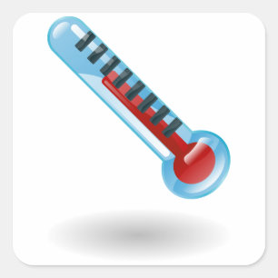 Termometertemperatur Fyrkantigt Klistermärke