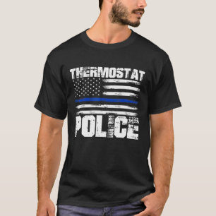 Termostatpolisen Pappa Fars dag Blue Line USA FL T Shirt