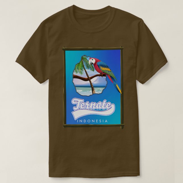 Ternate Indonesia Island karta T Shirt (Design framsida)