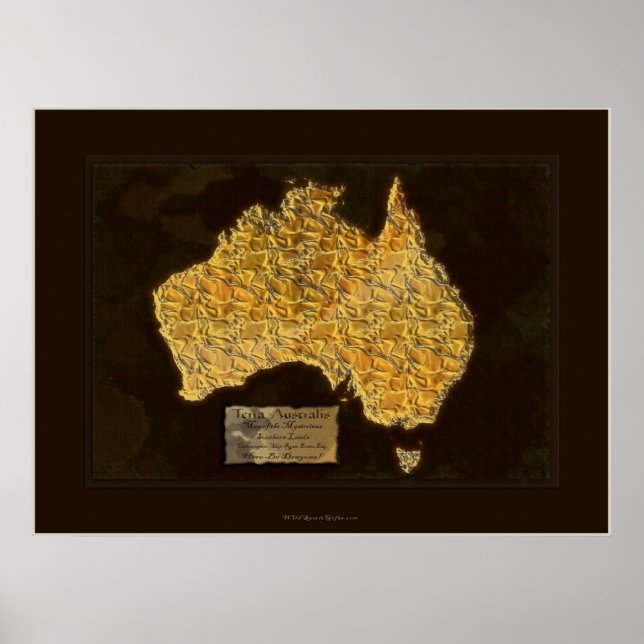 TERRA AUSTRALIS Karta Art Poster (Framsidan)