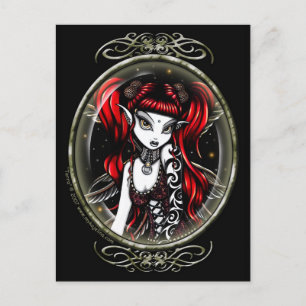 Terra Cameo Red Tattooed Fairy Postcard Vykort