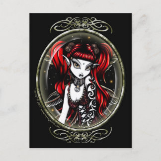Terra Cameo Red Tattooed Fairy Postcard Vykort