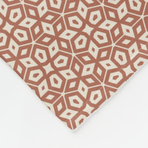 Terra Cotta Abstrakt Geometric Mosaic Patterned Fleecefilt