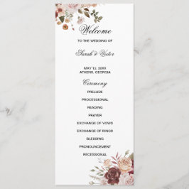 Terra Cotta and Green double side program card 