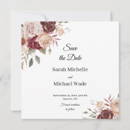 Terra Cotta and Green Save the Date Invite Spara Datumet