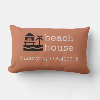 Terra Cotta Beach House GPS Coordinates Gift Lumbarkudde