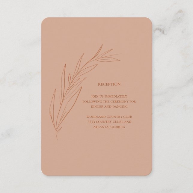 Terra Cotta Bröllopsinbjudan Kuvertkort Tilläggskort (Framsida)