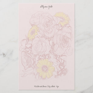 Terra Cotta Edged Bouquet Personlig Brevpapper