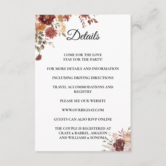 Terra Cotta Enclosure Card Details Tilläggskort (Framsida)