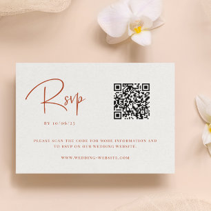 Terra Cotta Fall Blommigt Bröllop QR-kod OSA Kort