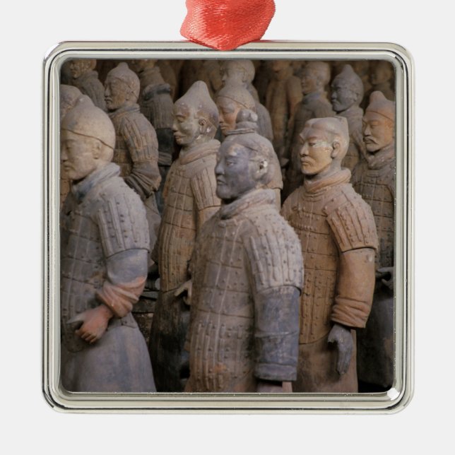 Terra Cotta-krigare i kejsar Qin Shihuang Julgransprydnad Metall (Framsidan)