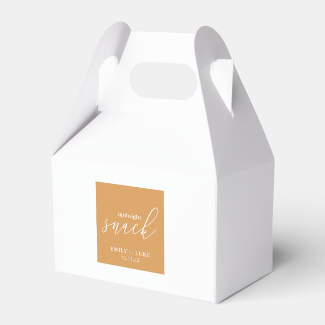 Terra Cotta Midnight Snack Personligt bröllp Gable Presentaskar (Framsidan Sidan)