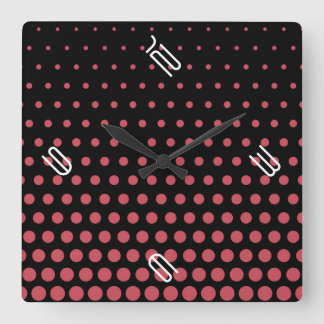 Terra Cotta Polka Dot Modern Black Fyrkantig Klocka